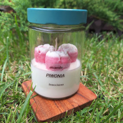 Świeca Sojowa w szklanej formie – Piwonia – akcandle