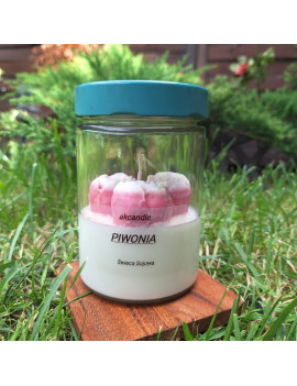 Świeca Sojowa w szklanej formie – Piwonia – akcandle