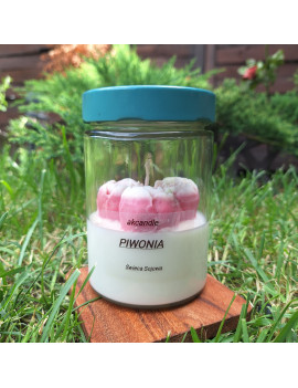 Świeca Sojowa w szklanej formie – Piwonia – akcandle