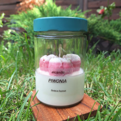 Świeca Sojowa w szklanej formie – Piwonia – akcandle