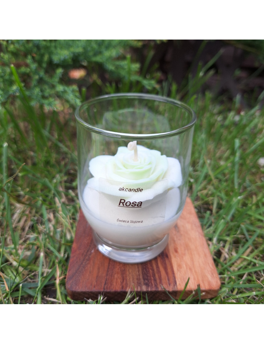 Świeca Sojowa w szklanej formie – Róża – akcandle