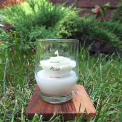 Świeca Sojowa w szklanej formie – Róża – akcandle