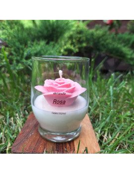 Świeca Sojowa w szklanej formie – Róża – akcandle