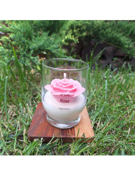Świeca Sojowa w szklanej formie – Róża – akcandle