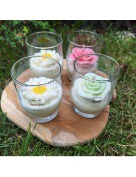 Świeca Sojowa w szklanej formie – Stokrotka – akcandle