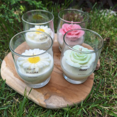 Świeca Sojowa w szklanej formie – Stokrotka – akcandle