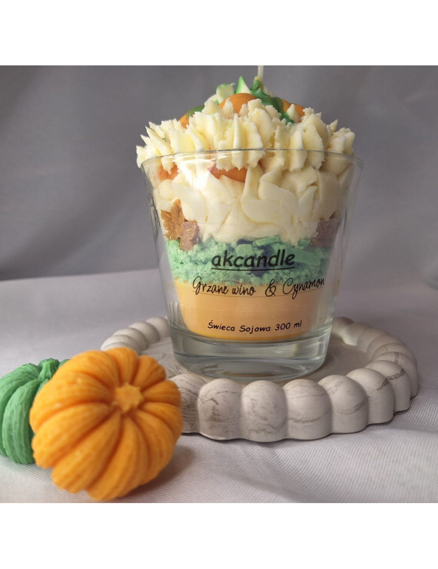 Świeca Sojowa w szklanej formie – Jesienny Deser – akcandle