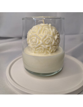 Świeca Sojowa w szklanej formie – Kula Różana – akcandle