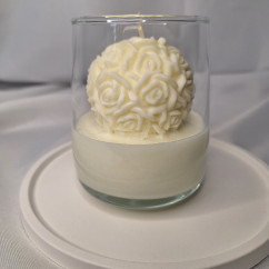 Świeca Sojowa w szklanej formie – Kula Różana – akcandle