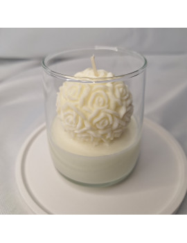 Świeca Sojowa w szklanej formie – Kula Różana – akcandle