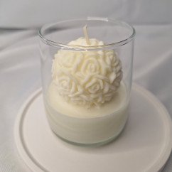 Świeca Sojowa w szklanej formie – Kula Różana – akcandle