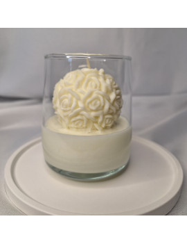 Świeca Sojowa w szklanej formie – Kula Różana – akcandle