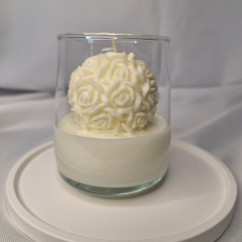 Świeca Sojowa w szklanej formie – Kula Różana – akcandle