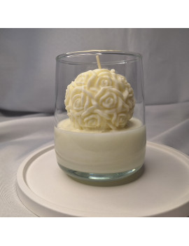 Świeca Sojowa w szklanej formie – Kula Różana – akcandle