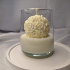 Świeca Sojowa w szklanej formie – Kula Różana – akcandle