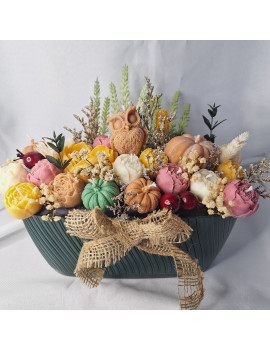 Świeca Sojowa typu Flower Box – Bukiet Jesienny – akcandle