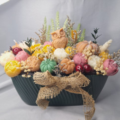 Świeca Sojowa typu Flower Box – Bukiet Jesienny – akcandle