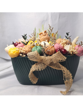 Świeca Sojowa typu Flower Box – Bukiet Jesienny – akcandle