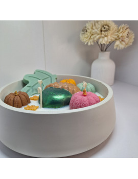 Świeca Sojowa w gipsowej formie – Dynie w Misie 2 – akcandle