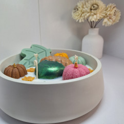 Świeca Sojowa w gipsowej formie – Dynie w Misie 2 – akcandle