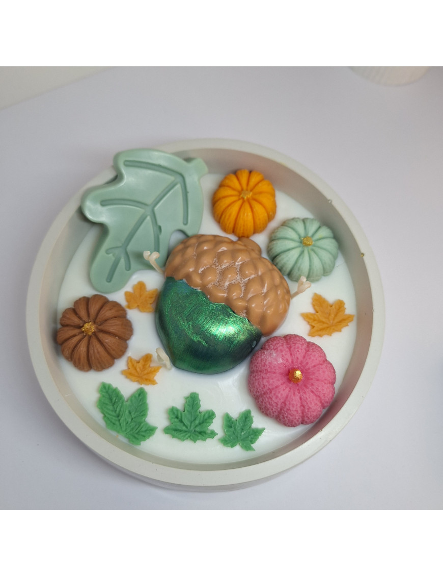 Świeca Sojowa w gipsowej formie – Dynie w Misie 2 – akcandle