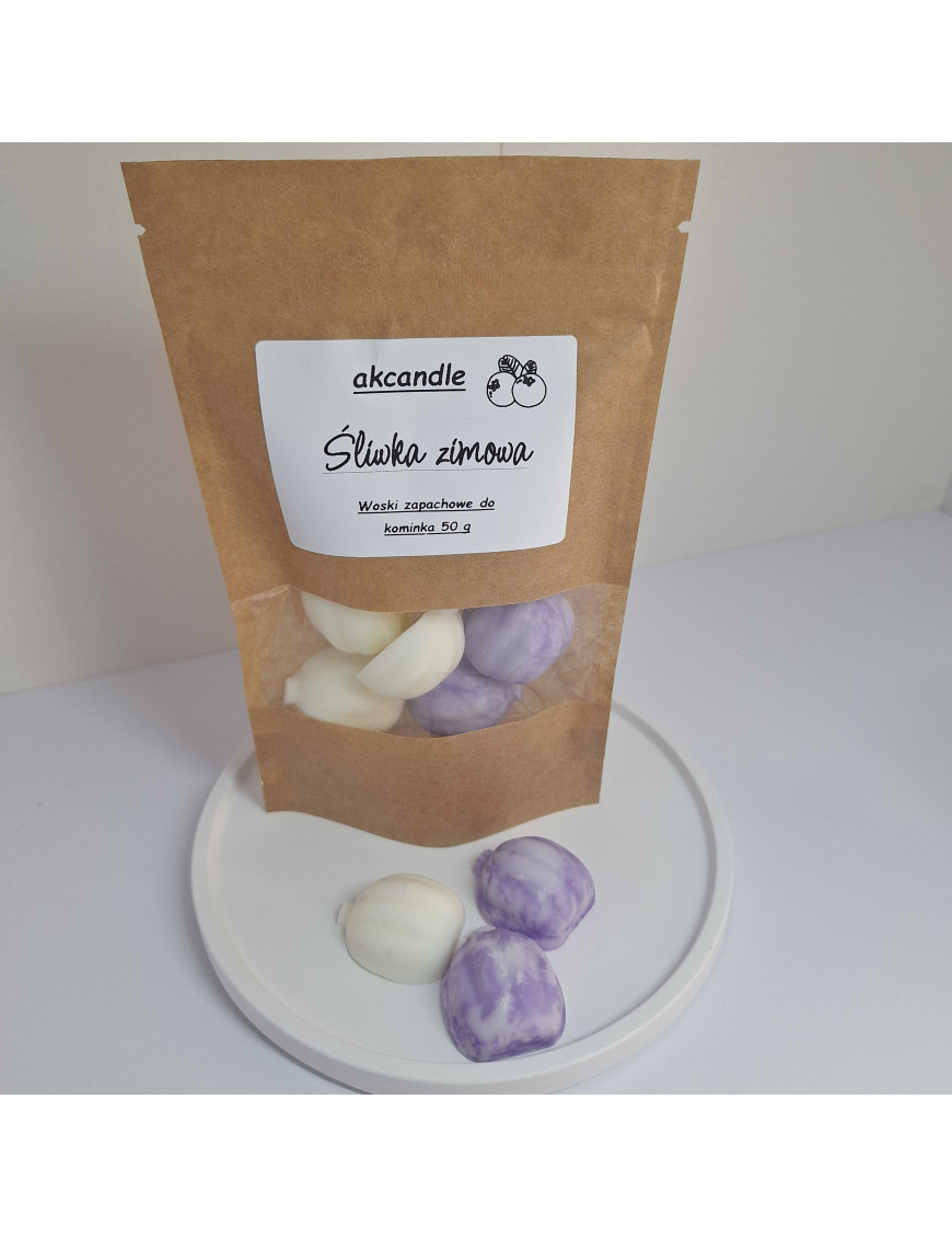 Wosk zapachowy do kominka 50g – Śliwka Zimowa – akcandle