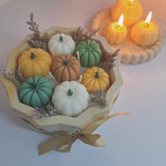 Świeca Sojowa w gipsowej formie – Dynie w Misie 3 – akcandle