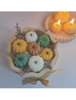 Świeca Sojowa w gipsowej formie – Dynie w Misie 3 – akcandle