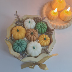 Świeca Sojowa w gipsowej formie – Dynie w Misie 3 – akcandle