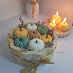 Świeca Sojowa w gipsowej formie – Dynie w Misie 3 – akcandle