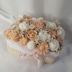 Świeca Sojowa typu Flower Box – Flower Box w Drewnianej Skrzynce – akcandle