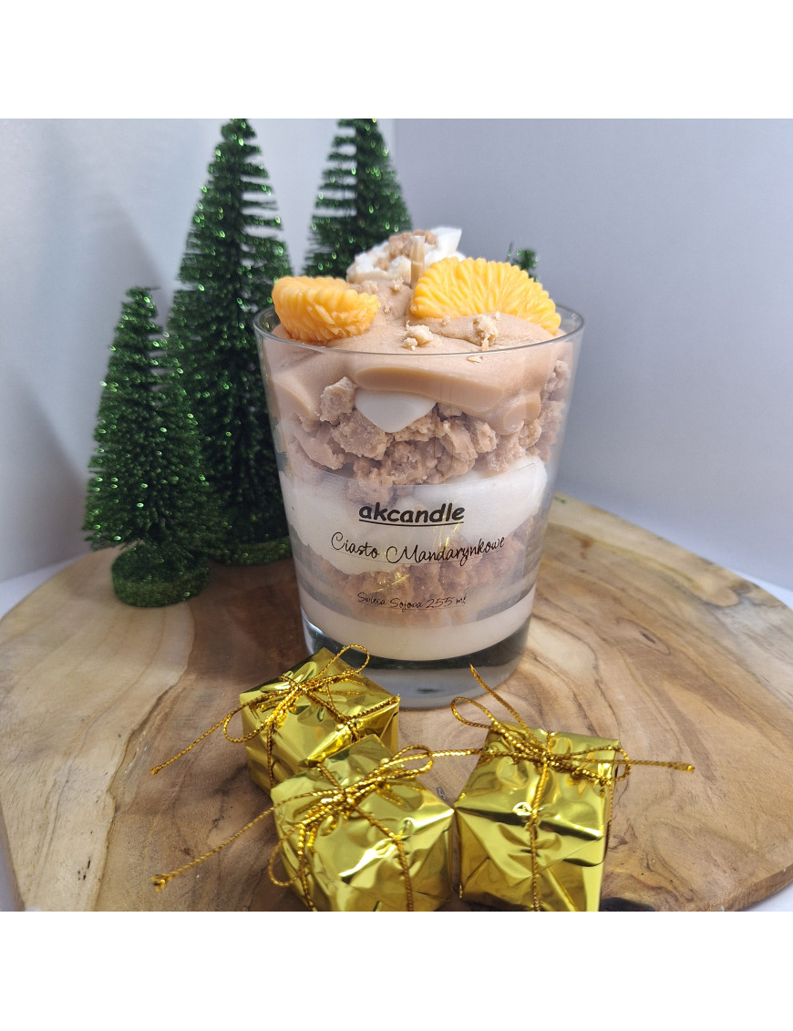 Świeca Sojowa w szklanej formie – Ciasto mandarynkowe – akcandle