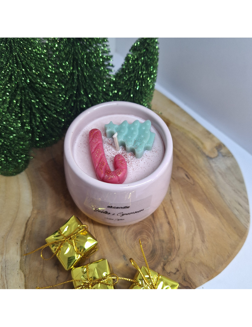 Świeca Sojowa w gipsowej formie – Jabłko z Cynamonem – akcandle