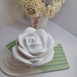 Świeca Sojowa w gipsowej formie – Świeca w Gipsowej Róży – akcandle