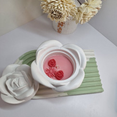 Świeca Sojowa w gipsowej formie – Świeca w Gipsowej Róży – akcandle