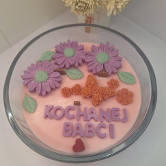 Świeca Sojowa w szklanej formie – Świeca duża z napisem – akcandle