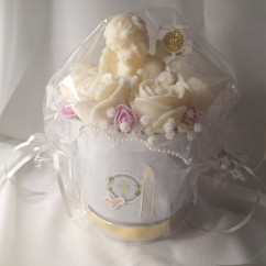 Świeca Sojowa Okolicznościowa – Flower Box Komunia Święta – akcandle