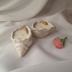 Świeca Sojowa w gipsowej formie – Muszle Gipsowe – akcandle