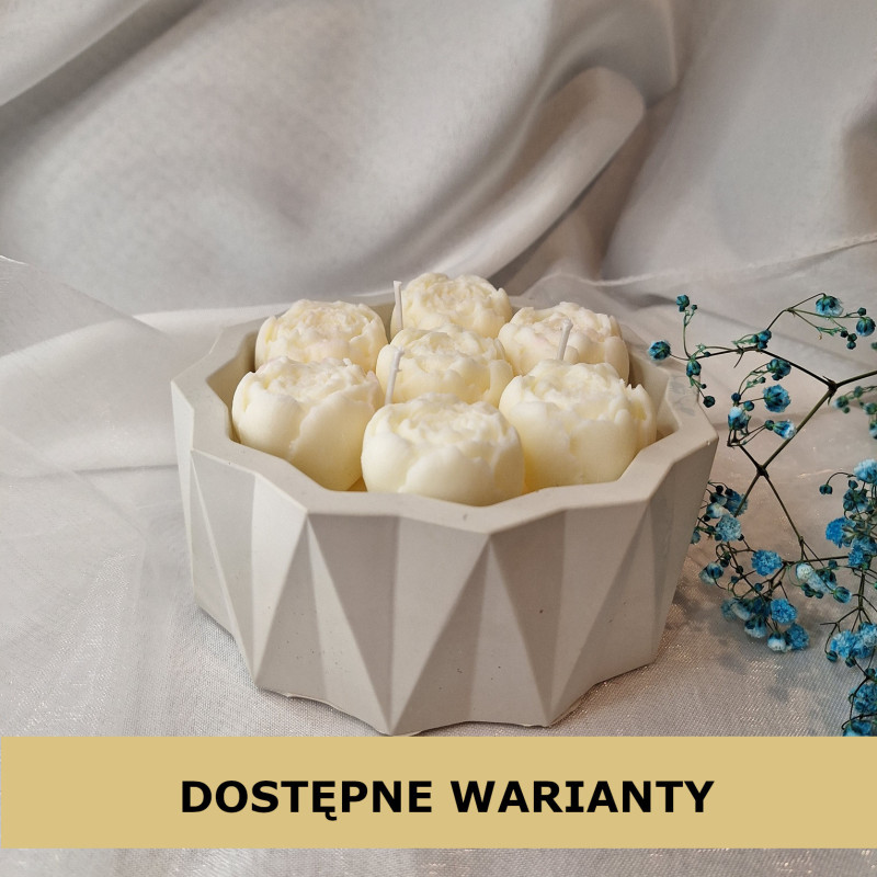 Świeca Sojowa w gipsowej formie – Piwonie w Gipsie – akcandle