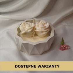 Świeca Sojowa w gipsowej formie – Róże w Gipsie – akcandle