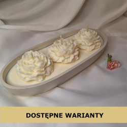 Świeca Sojowa w gipsowej formie – Piwonie w Gipsowej Łódce – akcandle