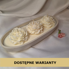 Świeca Sojowa w gipsowej formie – Piwonie w Gipsowej Łódce – akcandle