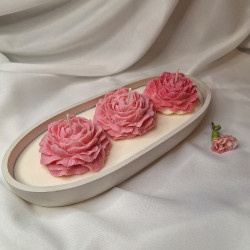 Świeca Sojowa w gipsowej formie – Piwonie w Gipsowej Łódce – akcandle