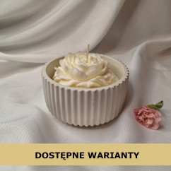 Świeca Sojowa w gipsowej formie – Piwonia w Gipsie IV – akcandle