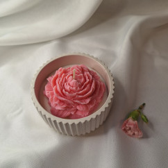 Świeca Sojowa w gipsowej formie – Piwonia w Gipsie IV – akcandle