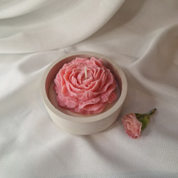 Świeca Sojowa w gipsowej formie – Piwonia w Gipsie V – akcandle