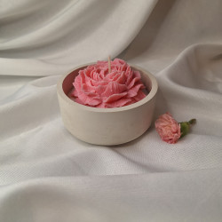 Świeca Sojowa w gipsowej formie – Piwonia w Gipsie V – akcandle