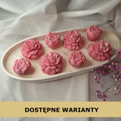 Świeca Sojowa w gipsowej formie – Piwonie w Łódce – akcandle