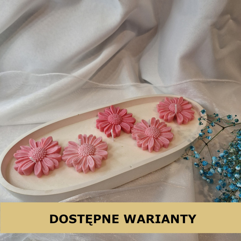 Świeca Sojowa w gipsowej formie – Stokrotki w Łódce – akcandle