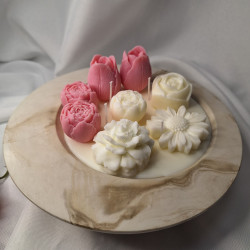 Świeca Sojowa w gipsowej formie – Kwiaty w Doniczce – akcandle